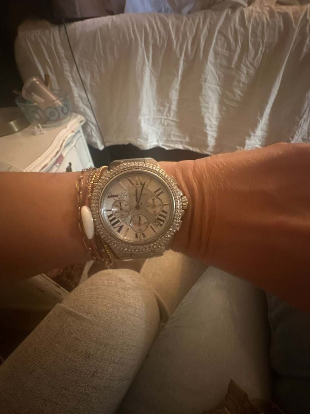 Michael Kors Camille Silver-Tone Chronograph Watch MK5634